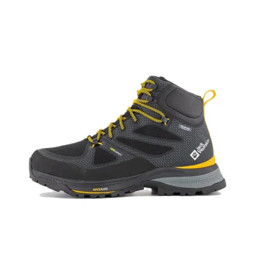 JACK WOLFSKIN Hiking / Trekking Shoes Men High-Top Black/Yellow