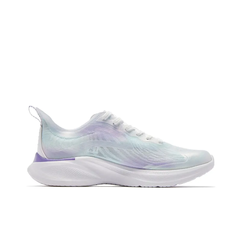 QIAODAN Light Speed 2.0Plus Cushioning And Breathable Low Top Sprint Running Shoes Men's White Purple-1