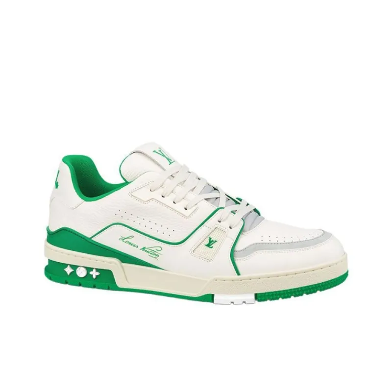 LOUIS VUITTON Trainer Low Top Stylish Skateboarding Shoes Men's Green-1