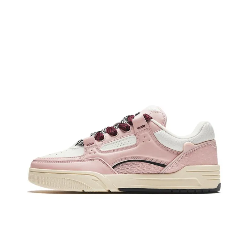 Anta AOJIE Anti Slip And Wear Resistant Lightweight Low Top Skateboard Shoes Women's Pink-0