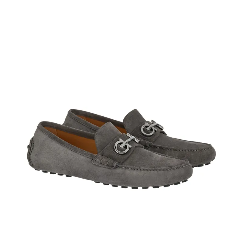 FERRAGAMO Gancini Suede Driving Shoes-1