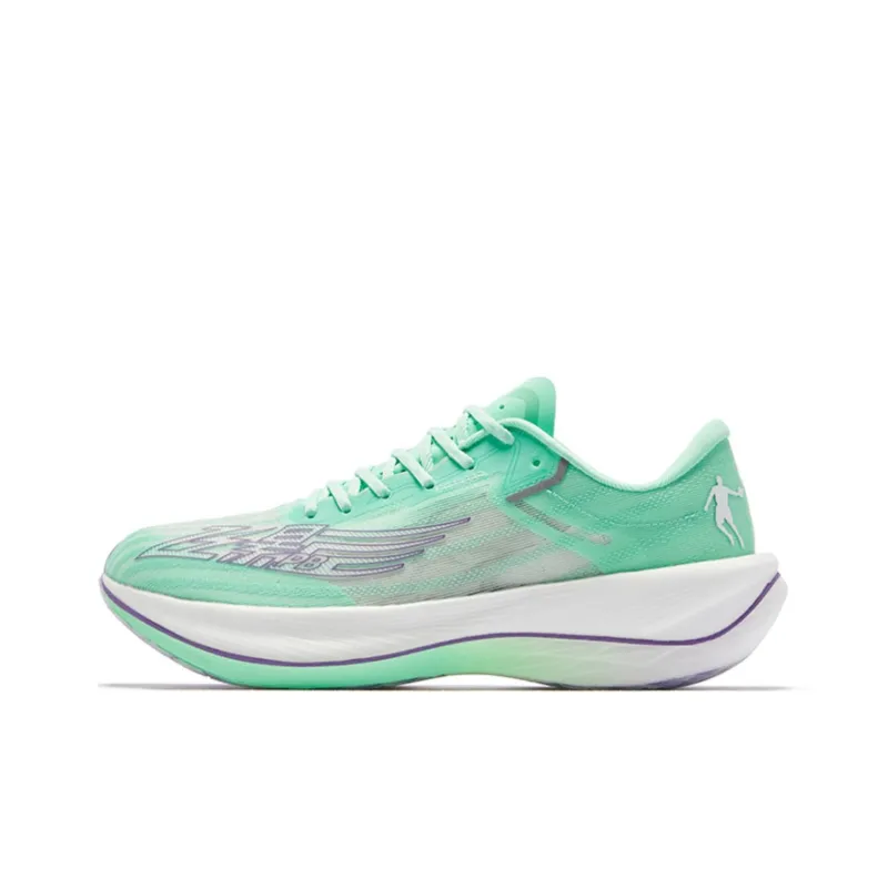 QIAODAN Feiying PB2.0 Cushioned Slip Resistant Breathable Low Top Running Shoes Men's Green Purple-0