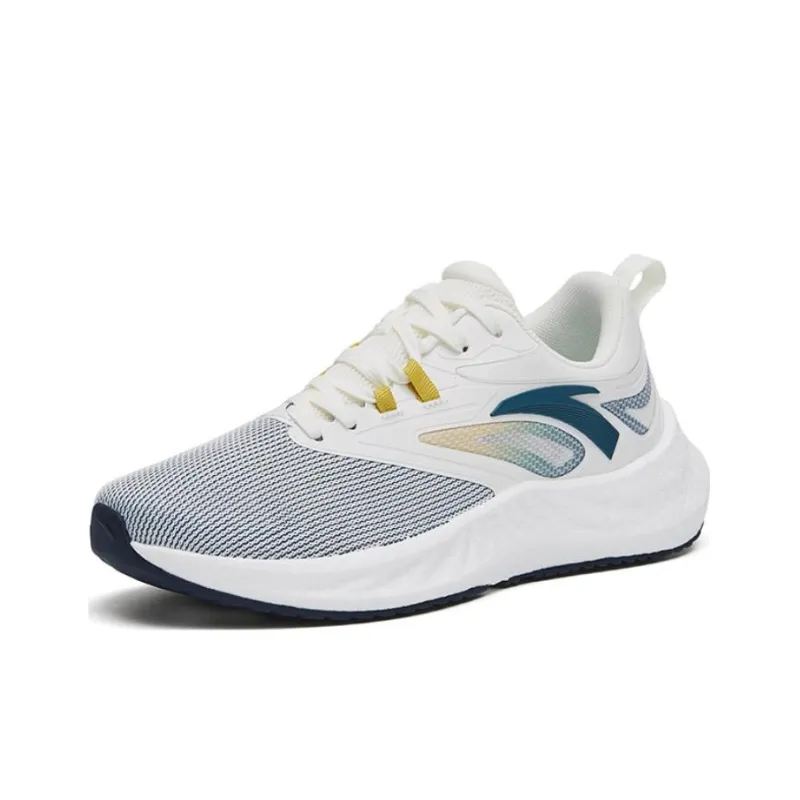 Anta Martian Foam Cushioning Breathable Lightweight Wear Resistant Low Top Running Shoes Men's White Green-1
