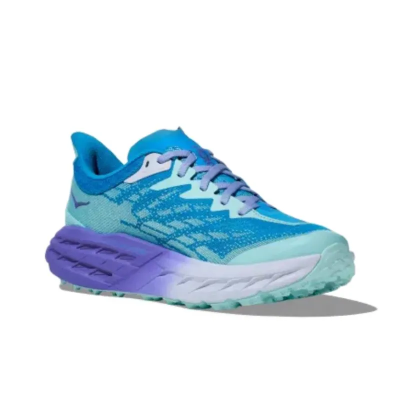 HOKA ONE ONE Speedgoat 5 Cushioned Slip Resistant Abrasion Resistant Low Top Running Shoes Women's Blue-1