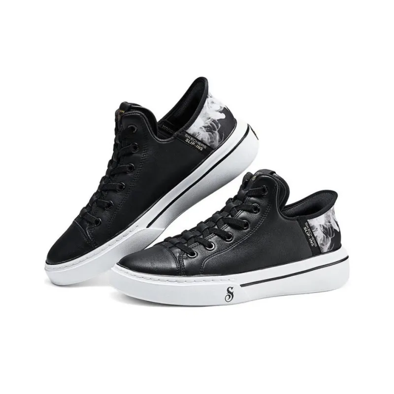 Skechers Slip Ins Durable Breathable Low Top Casual Shoes Men's Black White-2