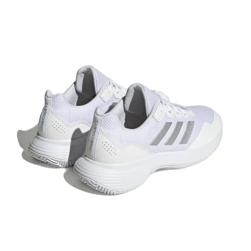 Adidas Gamecourt 2.0 Cloud White Silver Metallic Women's-3
