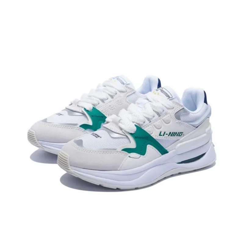 LiNing 001 Innocence V2 Innocent V2 Durable Breathable Low-Top Sports Casual Shoes Women's White Green-2