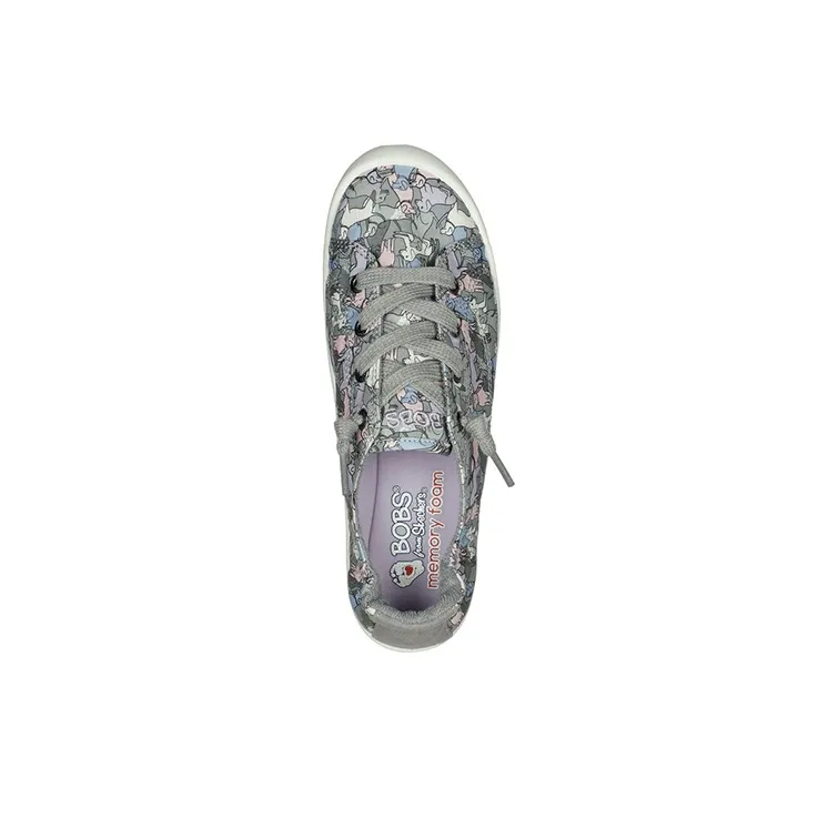 Skechers BEACH BINGO -Under Slip-Resistant Low-Top Skateboard Shoes Women's Gray-3