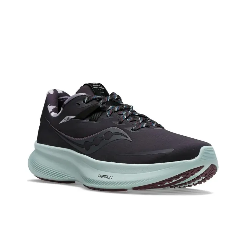 Saucony Ride 15 Cushioned Anti Slip Wear Resistant Breathable Lightweight Low Top Casual Running Shoes Men's Black-2