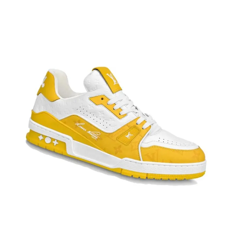LOUIS VUITTON Lv Trainers 'White Yellow'-1