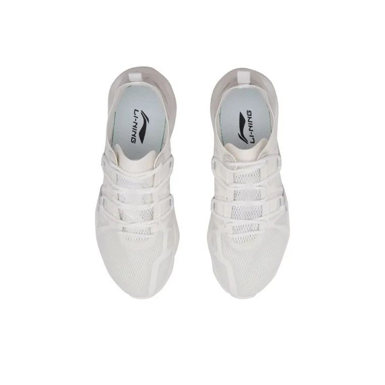 LiNing Li Ning Arc Cushioning Rebound Breathable Low Top Running Shoes Women's Mist White-3