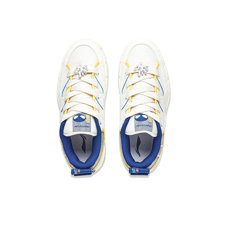 LiNing CF Tracing Honor 3 Cushioning Wear Resistant Low Top Sports Casual Shoes Men's White Blue-2
