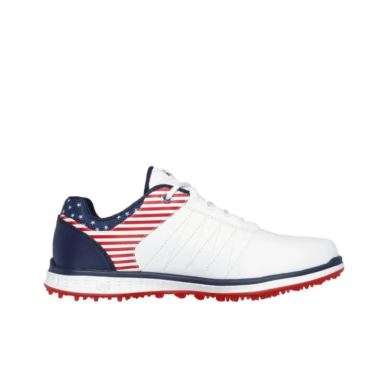 Skechers Go Golf Pivot Anti-Slip And Wear-Resistant Breathable Low-Top Golf Shoes Women's White Red-1