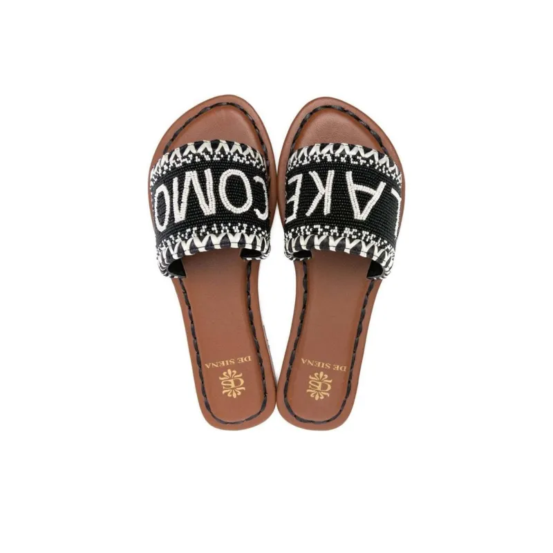 De Siena Slip Resistant Abrasion Resistant Slide Slippers Women's Black-4