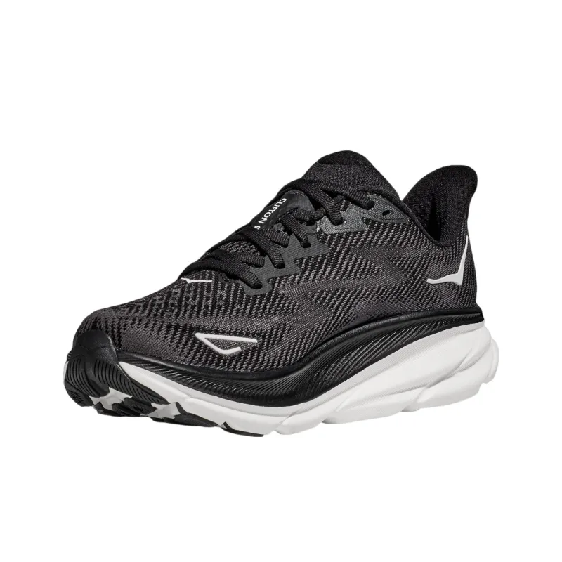 HOKA ONE ONE Clifton 9 2E Wide 'Black White'-1