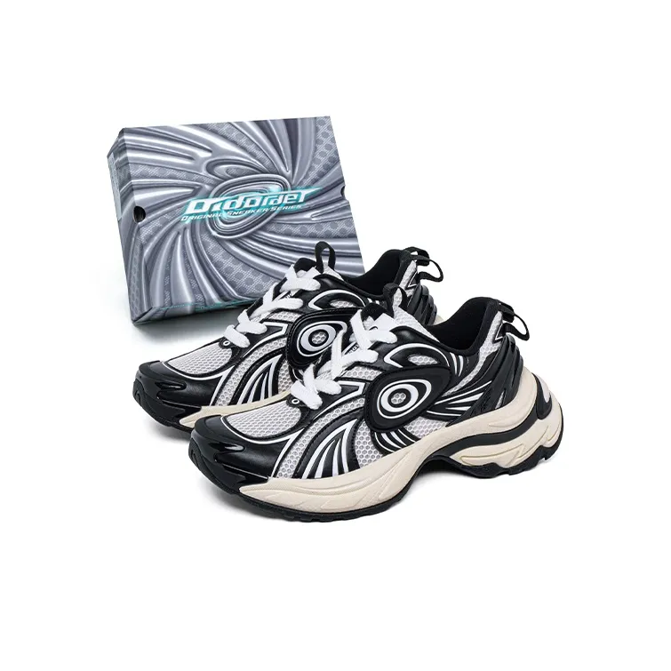 OLD ORDER Turbo GT Low Top Chunky Sneakers Unisex Black White-4