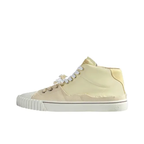 Maison Margiela Evolution Abrasion Resistant Mid Top Skateboard Shoes Women's Lemon Vintage Version