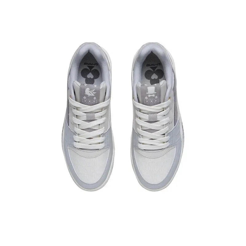 LiNing Yuebai Abrasion Resistant Breathable Low Top Skateboard Shoes Women's Gray-3