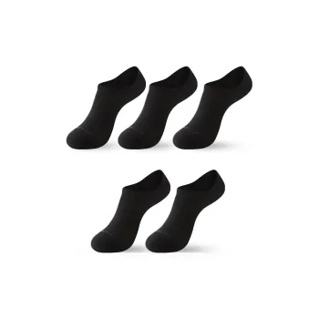 INVISIBLE No-Show Socks Unisex 5 Pack Black