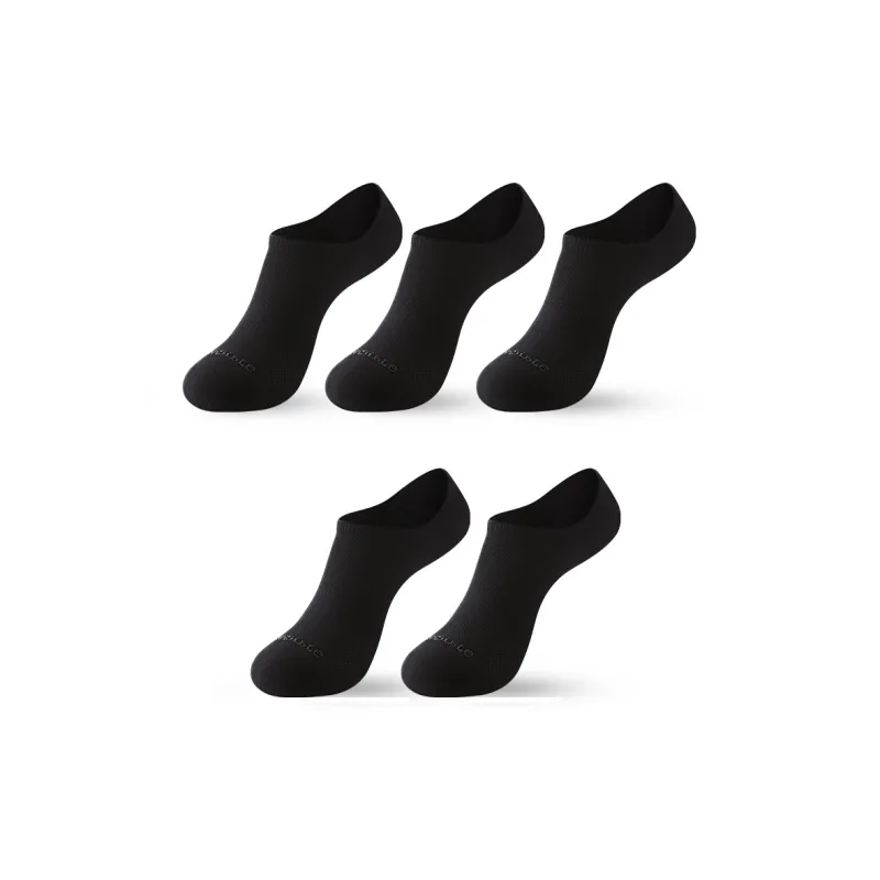 INVISIBLE No Show Socks Unisex 5 Pack Black-0