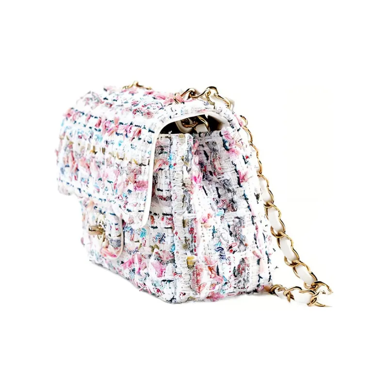 CHANEL 23C Early Spring Woolen Shoulder Bag, Crossbody Bag, Handbag Mini Women's Multicolor-1