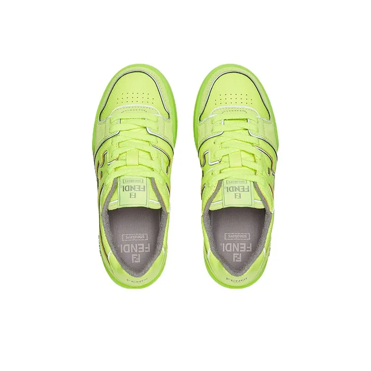 FENDI By Marc Jacobs Match Low Tops Neon Yellow Leather-3