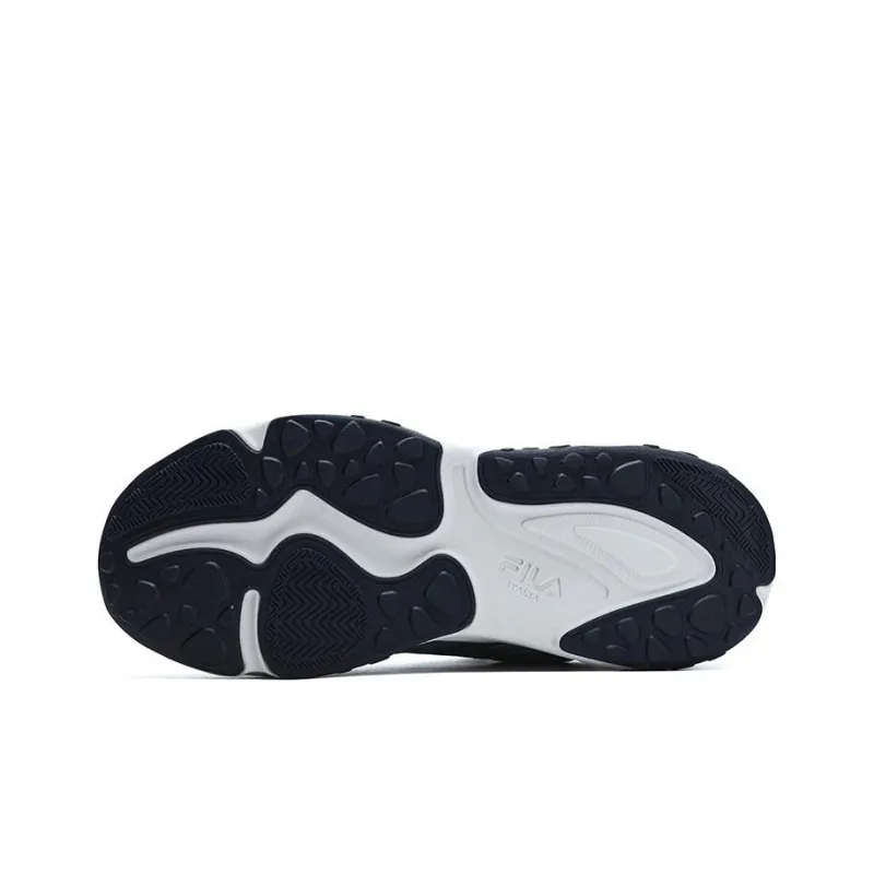 FILA FUSION Flash Cushioned Slip-Resistant Low-Top Running Shoes Men's Blue Gray-5