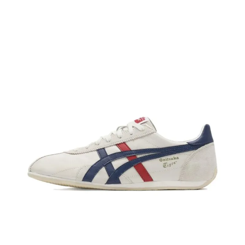 Onitsuka Tiger Runspark Cushioning, Slip Resistant, And Abrasion Resistant Low Top Running Shoes Unisex Silver White-0