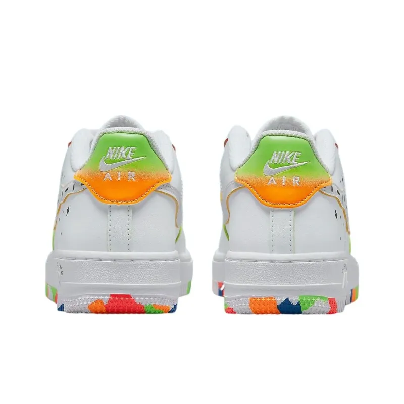 Nike Air Force 1 Ghost Swoosh Wear-resistant And Lightweight Low-Top Skateboard Shoes GS White-3