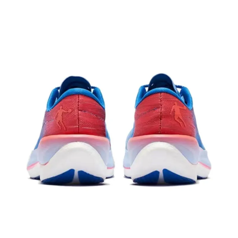 QIAODAN Feiying PB2.0 Anti Slip Wear Resistant Low Top Running Shoes Men's Blue Red Fall/Winter Edition-4