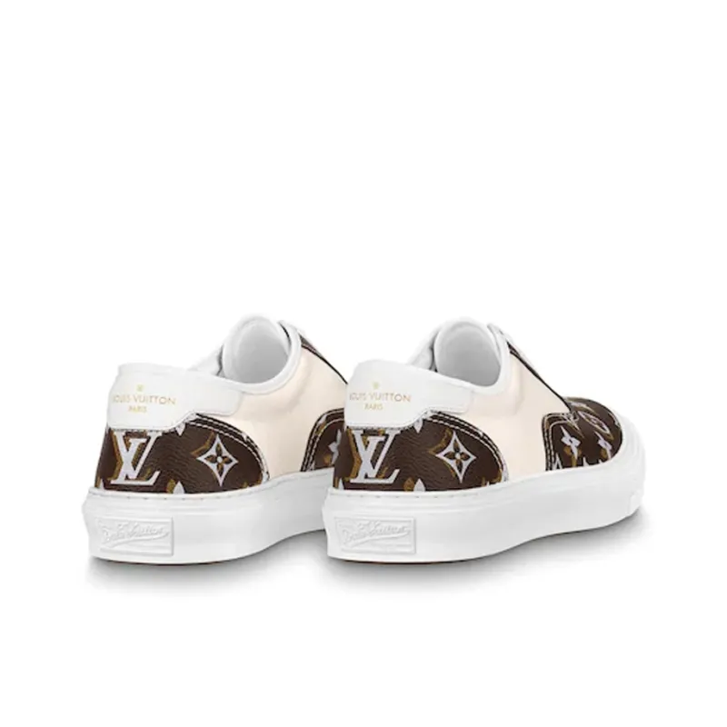 LOUIS VUITTON Trocadero Sneakers 'White Beige With Brown Monogram'-3