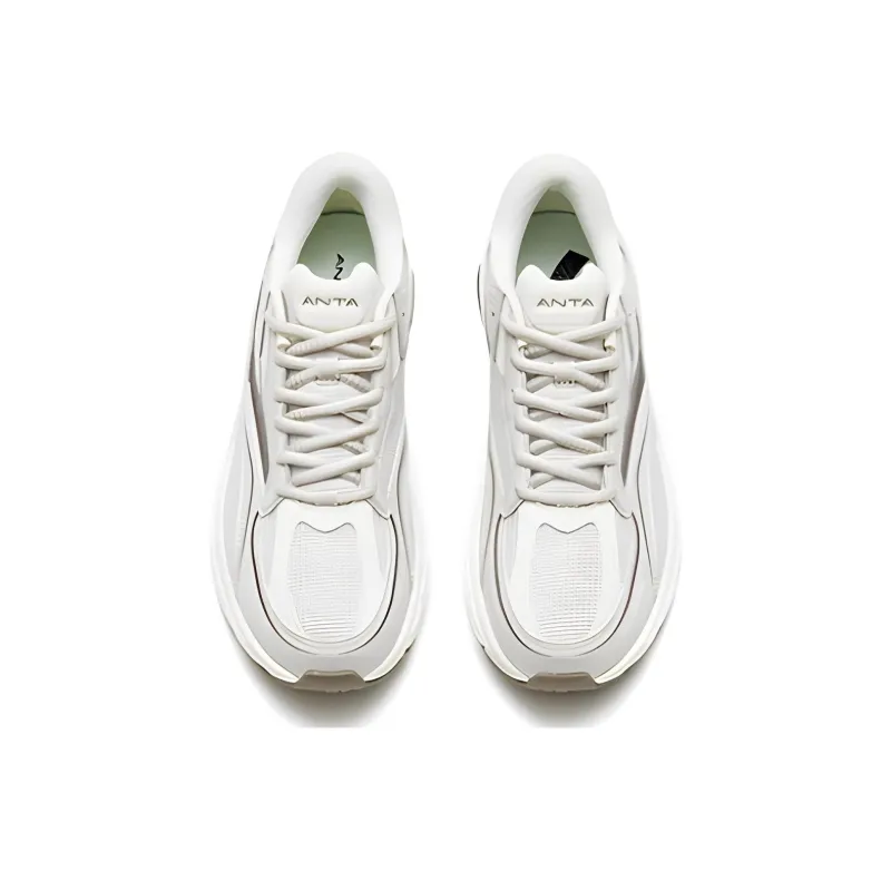Anta AT952 Slip Resistant, Abrasion Resistant, Breathable Low Top Running Shoes Men's White Gray-1