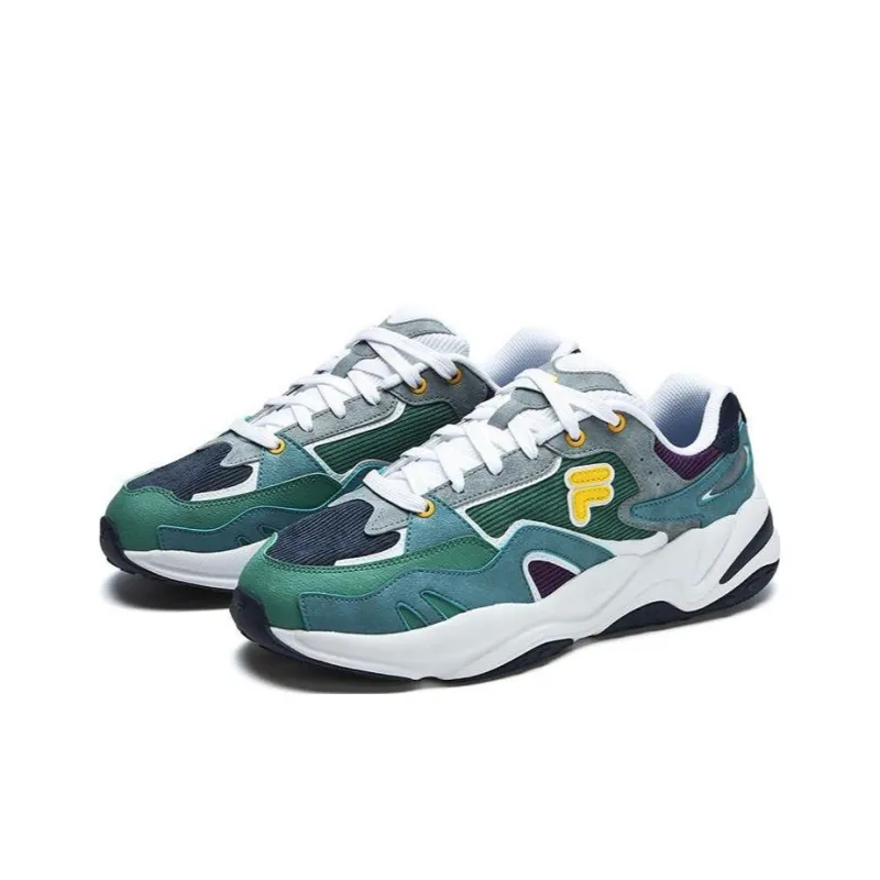 FILA FUSION Flash Cushioned Slip-Resistant Low-Top Running Shoes Men's Blue Gray-2
