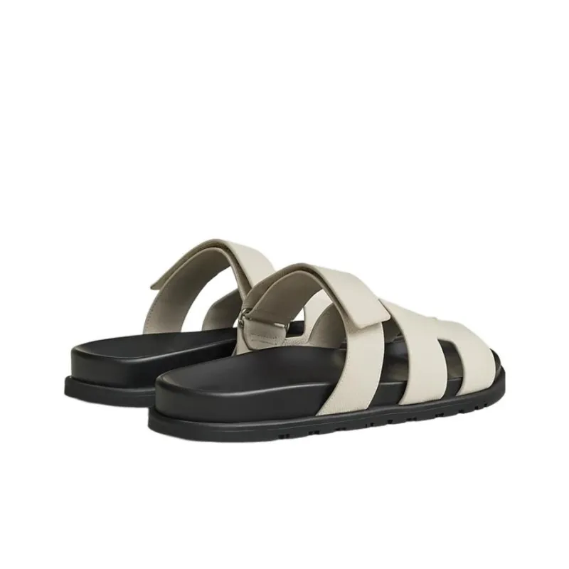 HERMES Chypre Sandal Blanc Epsom Leather M-2