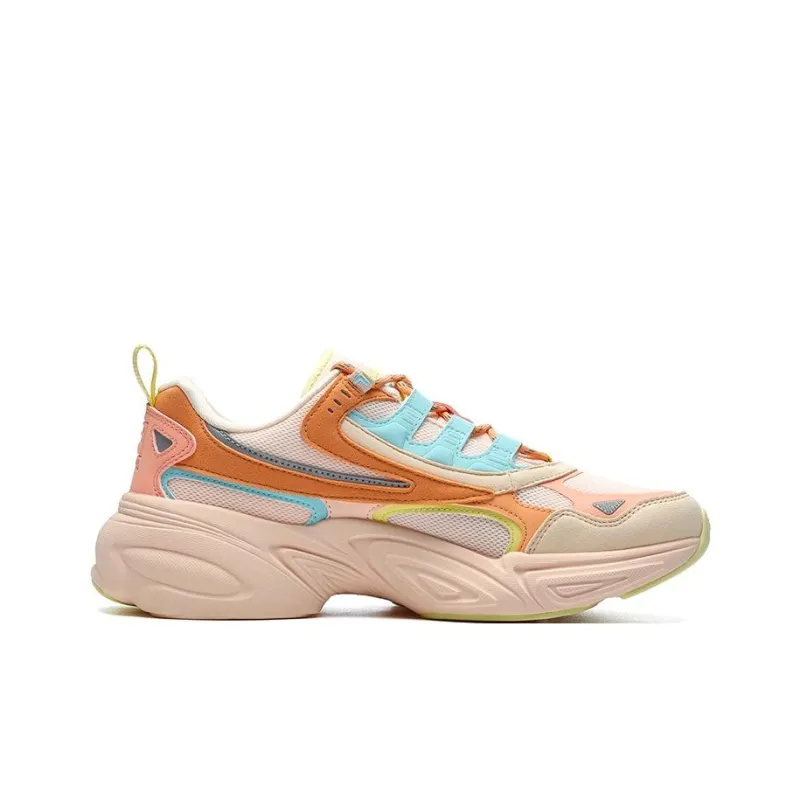 FILA Cube Cushioning Breathable Low Top Casual Shoes Women's Soft Pink-1