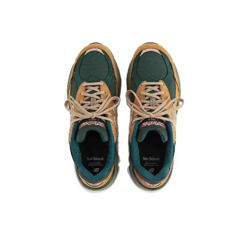 New Balance 990v3 MiUSA Tan Green-3