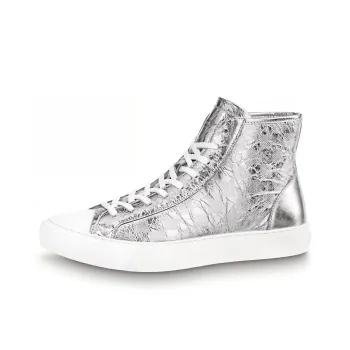 LOUIS VUITTON Tattoo High Top Stylish Skateboarding Shoes Men's Silver