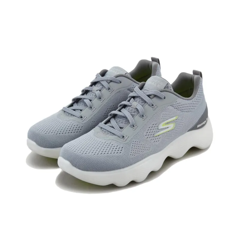 Skechers Go Walk Massage Fit Anti-Slip Wear-Resistant Low-Top Casual Shoes Men's Gray Korean Style-3