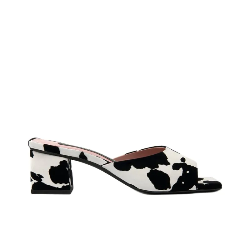 Les Petits Joueurs Abrasion-Resistant Slide Slippers Women's Black White-1
