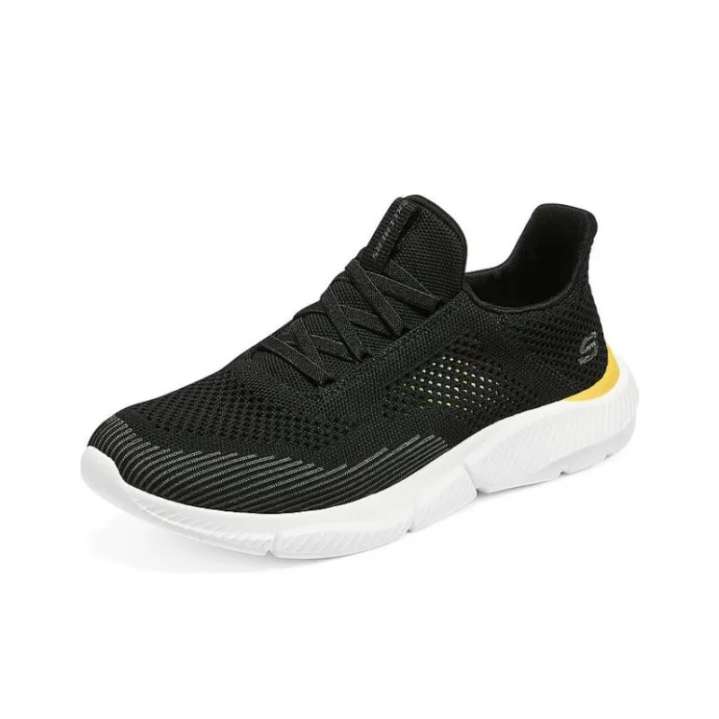 Skechers Ingram Cushioning Anti Slip Wear Resistant Breathability Low Top Casual Shoes Men's Black Yellow-2