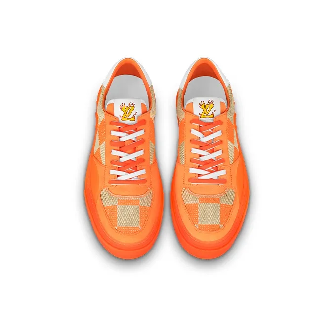 LOUIS VUITTON Ollie Sneakers 'Orange Plaid Monogram'-4