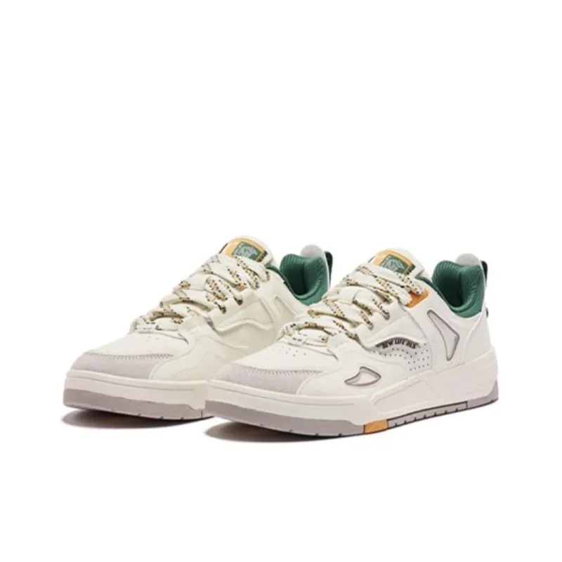 QIAODAN Enablement 2.0 Durable Breathable Low Top Skateboard Shoes Ivory Quicksand Yellow-2
