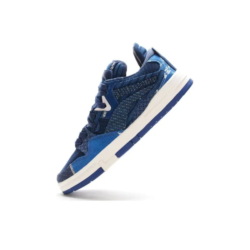 LiNing Wave Pro Anti Slip And Wear Resistant Breathable Low Top Skateboard Shoes Men's Blue-4