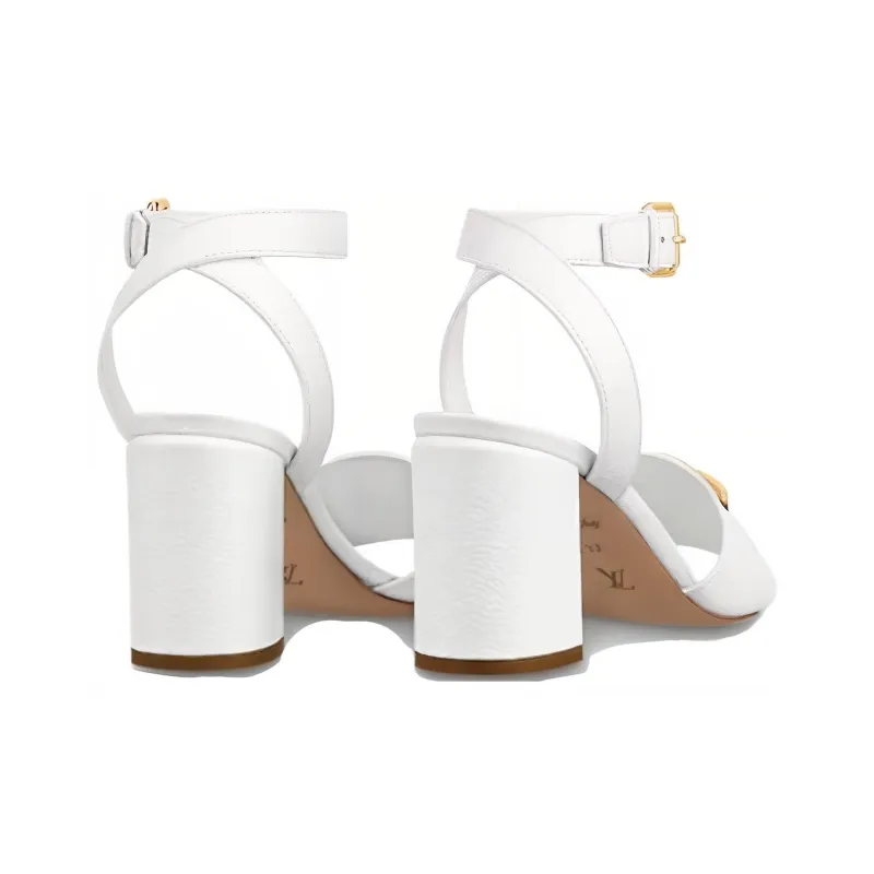 LOUIS VUITTON Lock It One Strap Sandals Women's White-3