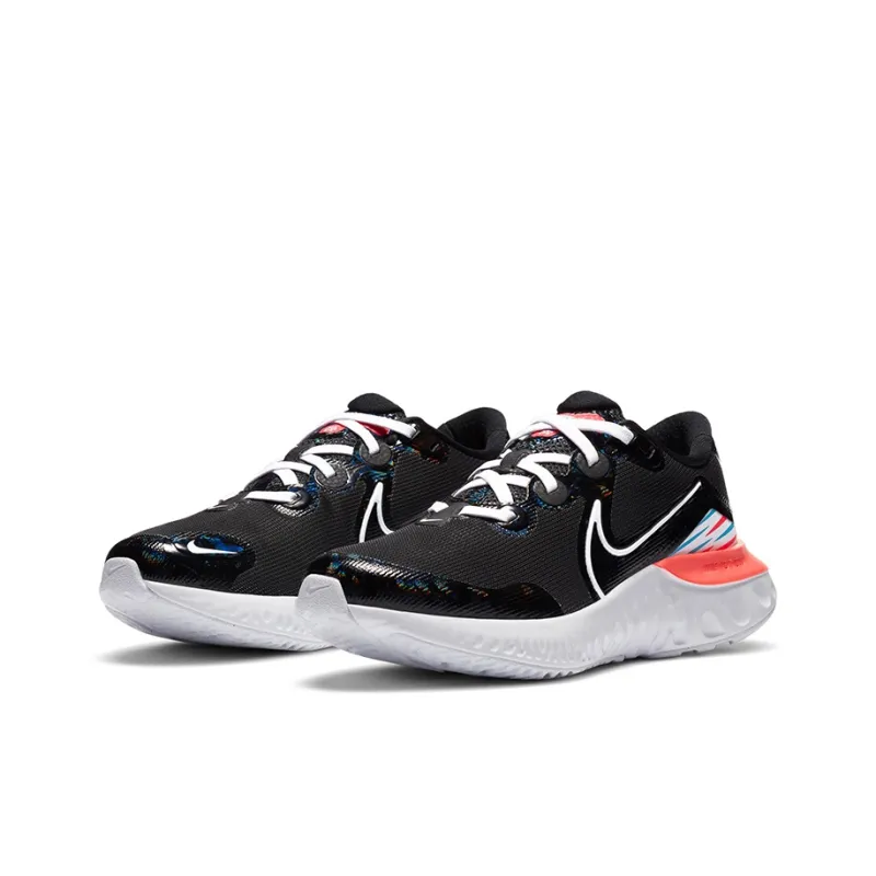 Nike Renew Run Cushioning Anti Slip And Wear Resistant Low Top Running Shoes GS Black White Pink-2