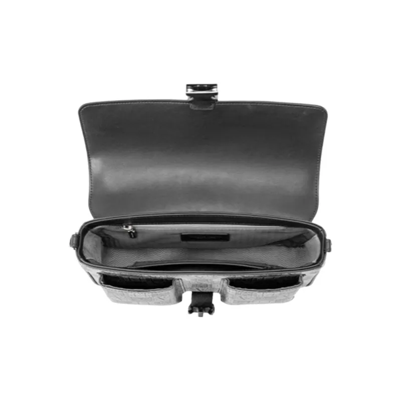 VANESSA HOGAN Cow Leather Shoulder Bag Large Size Men's Black-4