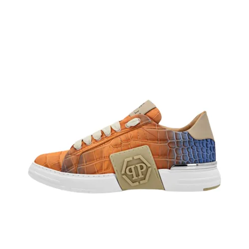 PHILIPP PLEIN Lo-Top Skateboard Shoes Men Low-Top Orange