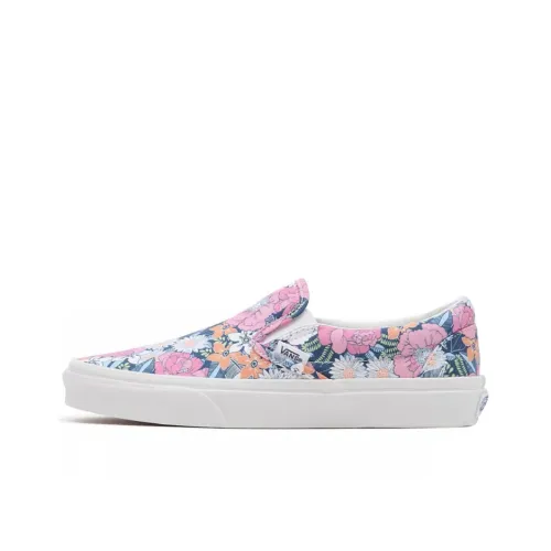 Vans Slip-on Skateboard Shoes Women's Low-Top Pink/Blue