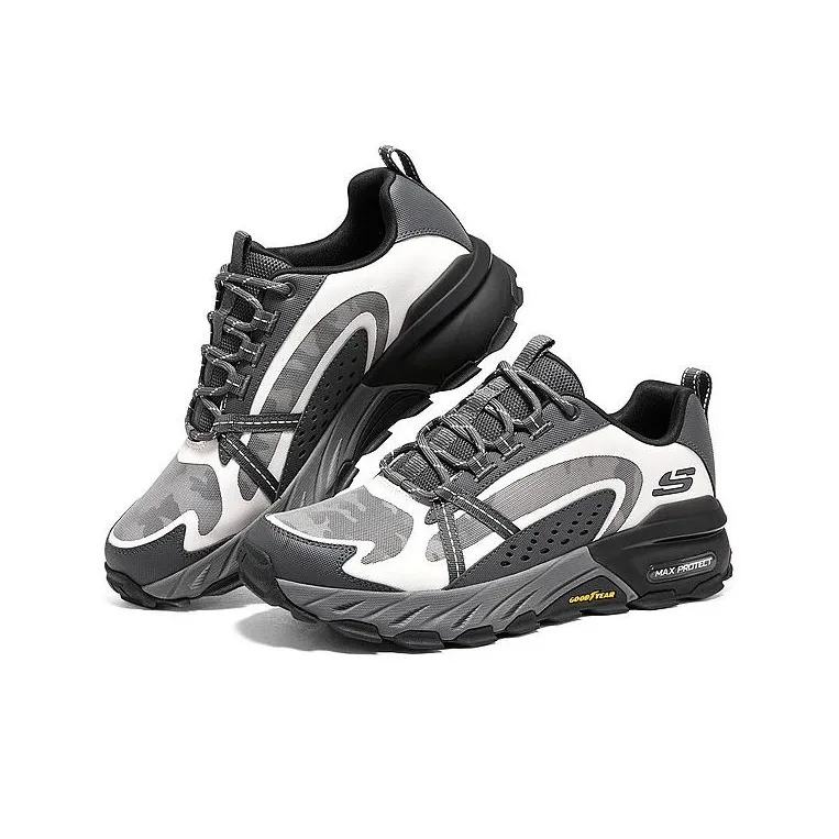 Skechers Max Protect Wear-resistant And Waterproof Low-Top Trekking Shoes Men's White Black-3