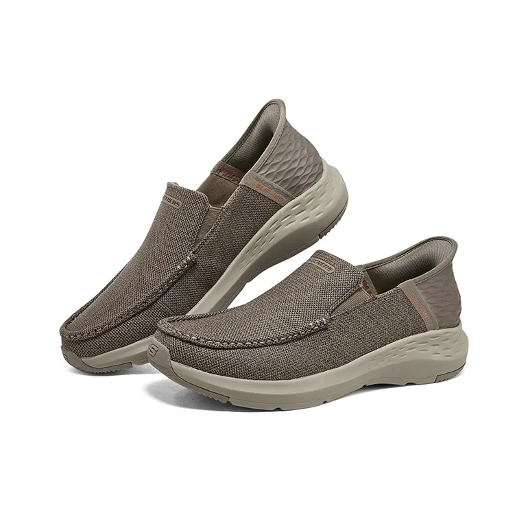 Skechers Slip Ins Durable Cushioning Support Low Top Casual Shoes Men's Brown-3